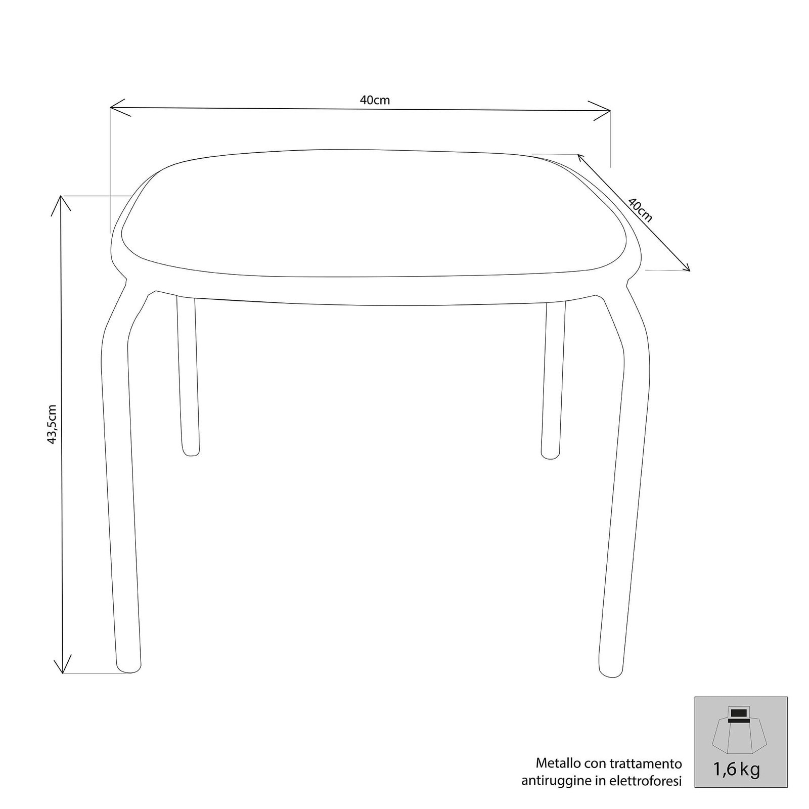 2586-BIAN_FE802586-BIAN_3.jpeg Tavolo da Giardino in Acciaio cm 40x40x43,5 – DELL