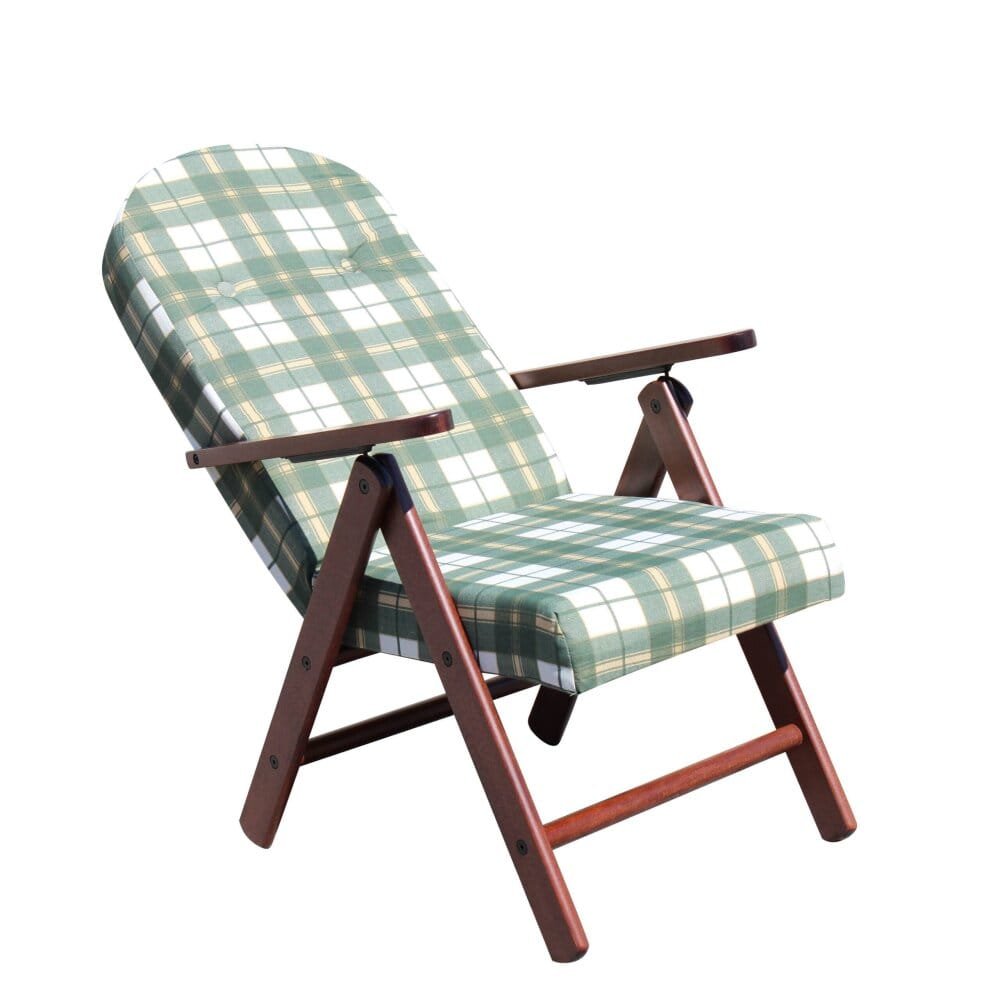 Poltrona Sdraio 4 posizioni con cuscino in Cotone,Legno cm 61x75x110 – BURT