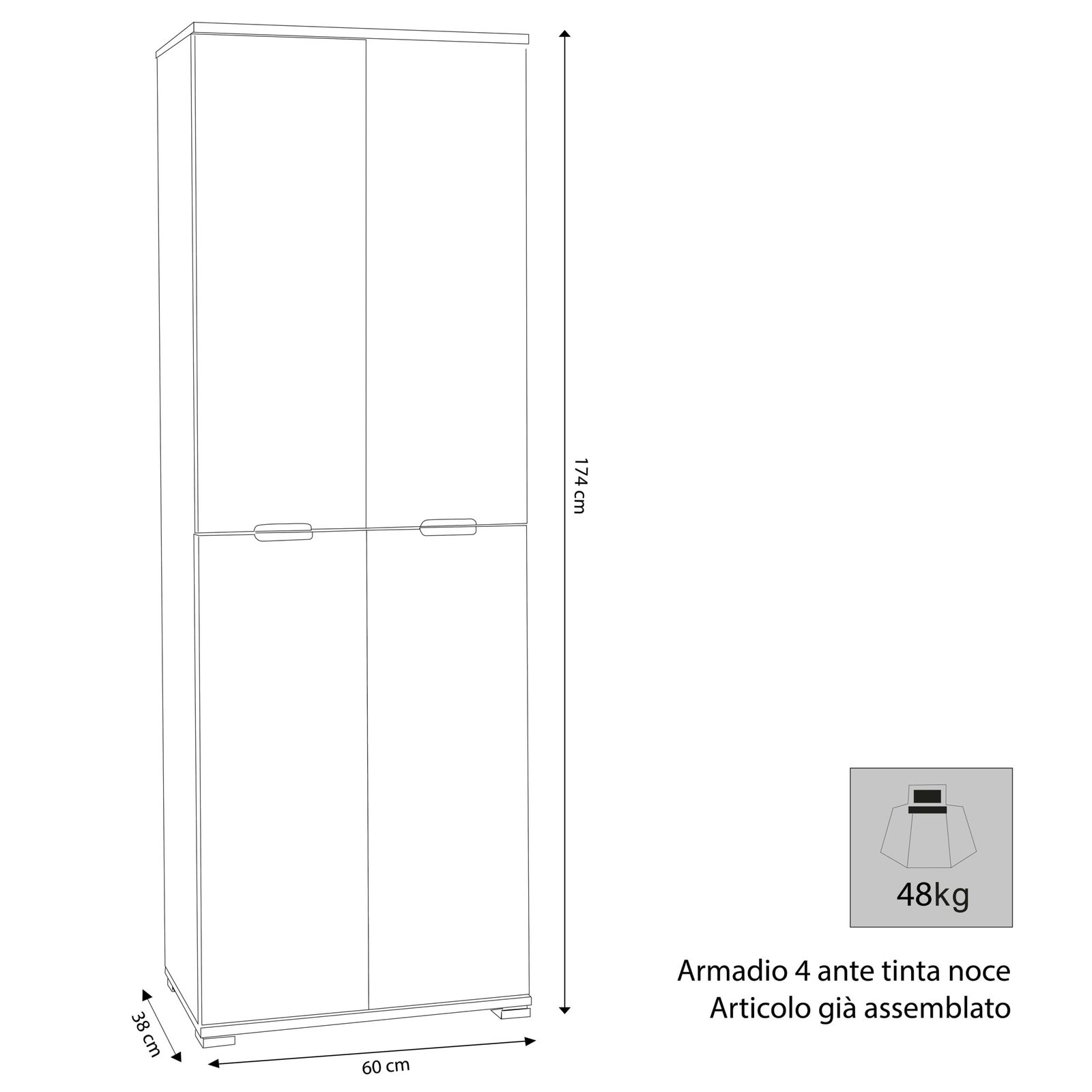 5053_MR805053_3.jpeg Armadio 4 ante in Truciolare cm 60x38x174 – FLIP
