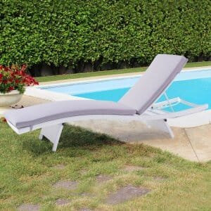 Lettino prendisole con cuscino in Wicker,Alluminio cm 206x67x32 – ELLISI