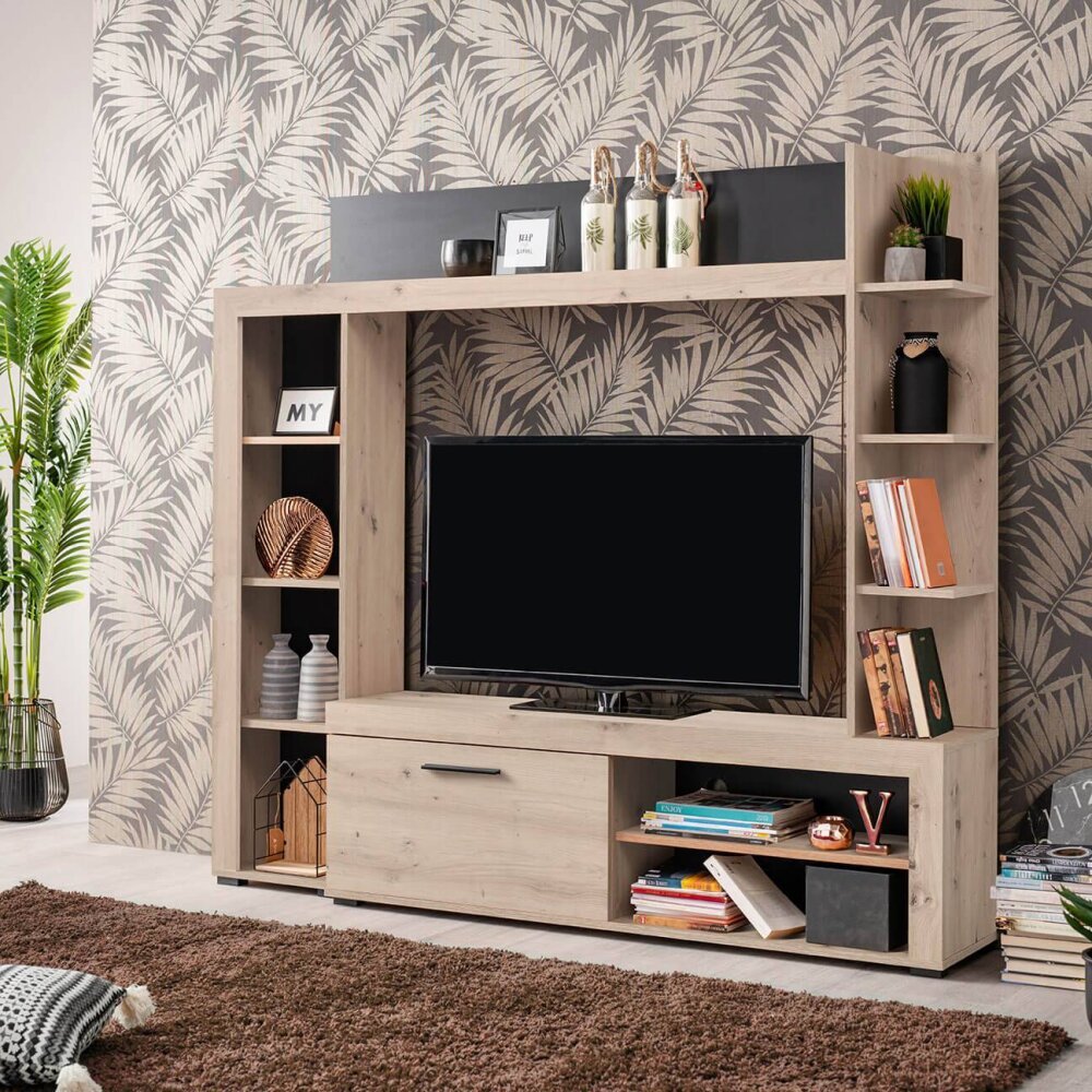 parete attrezzata moderna cm 172,5 x 33 x 157,5 h – ZENWOOD