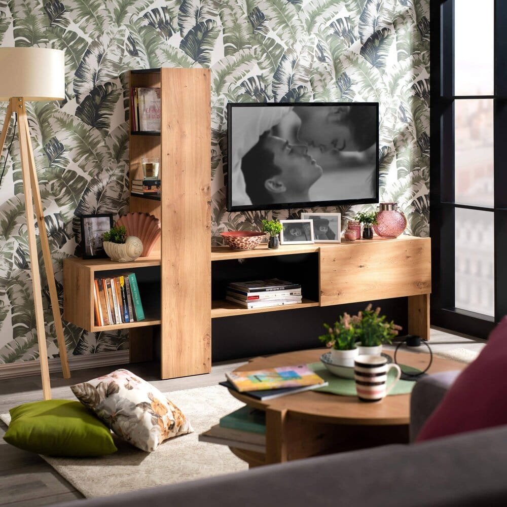 porta tv moderno con un’anta cm 185,5 x 36,5 x 138,5 h – ZENWOOD