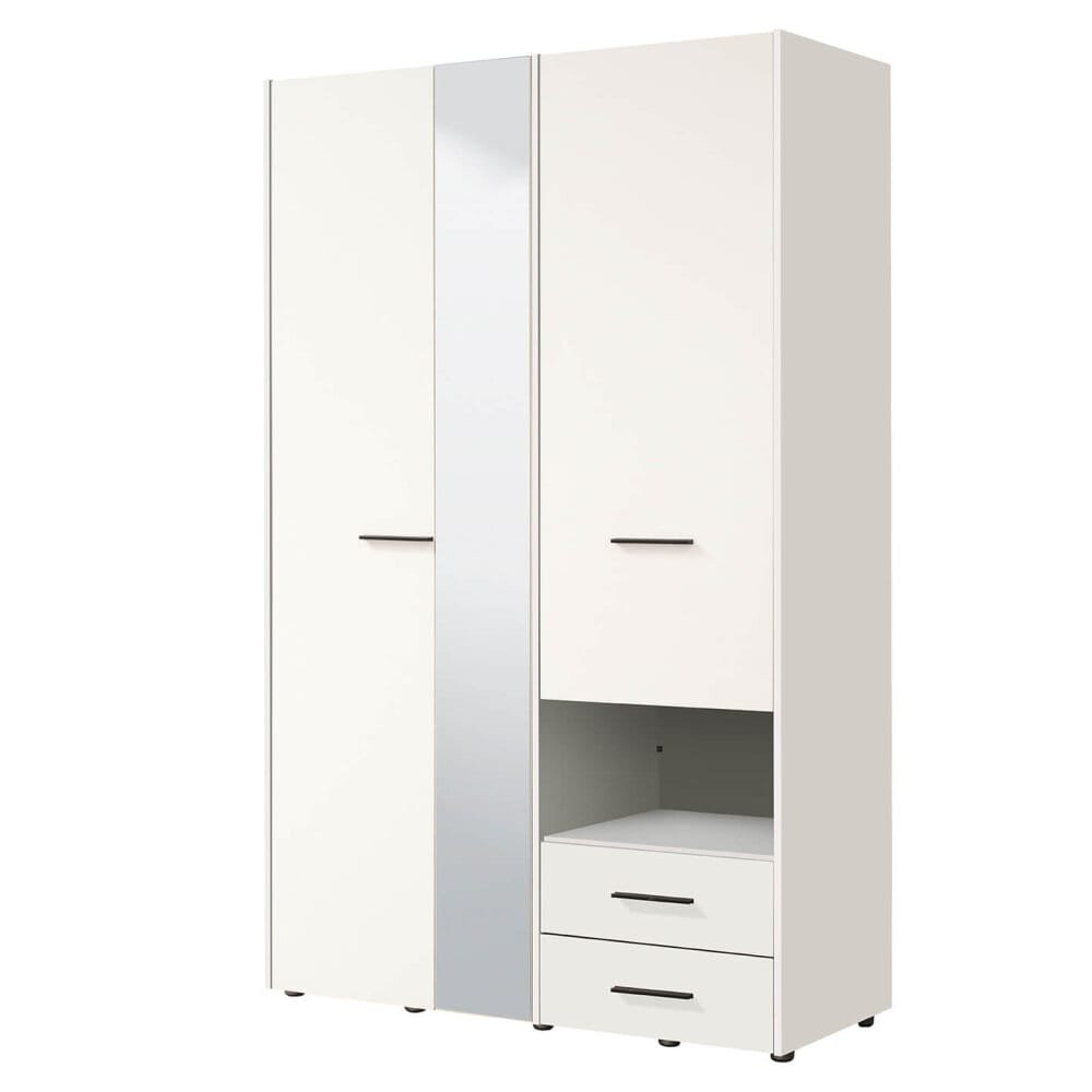 armadio 2 ante 2 cassetti con specchio cm 127,5 x 55 x 205,5 h – CLEANLINE