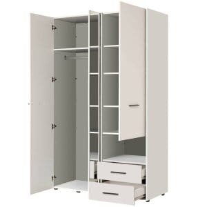 armadio 2 ante 2 cassetti con specchio cm 127,5 x 55 x 205,5 h – CLEANLINE