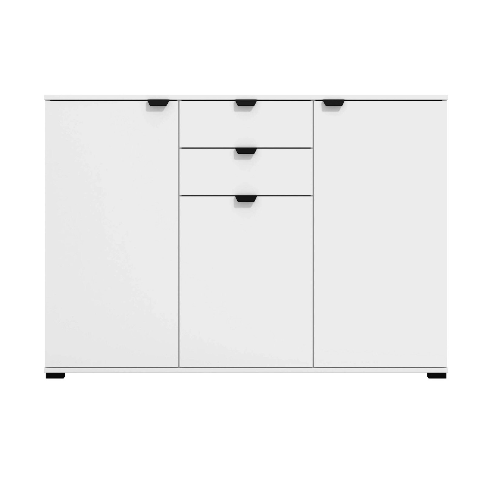 credenza moderna con 3 ante e 2 cassetti cm 135 x 40 x 95 h – PLUS