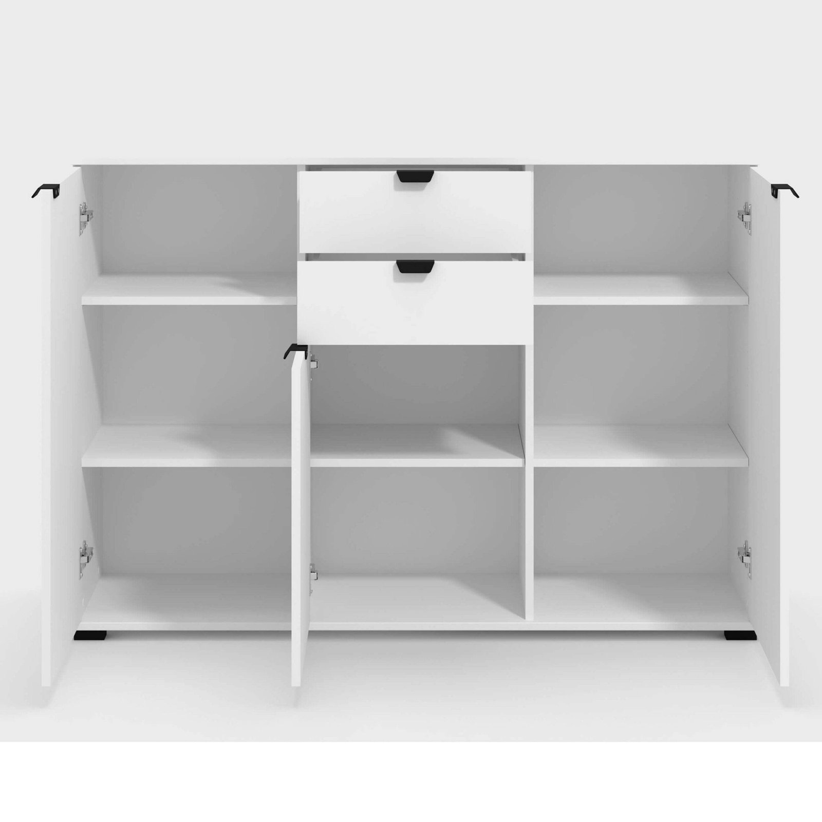 credenza moderna con 3 ante e 2 cassetti cm 135 x 40 x 95 h – PLUS