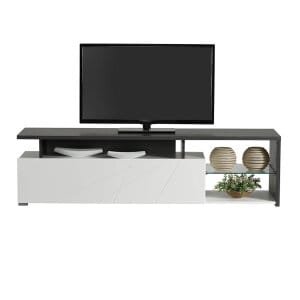 porta tv anta decorata moderno minimal in legno cm 170 x 41,5 x 46,5 h – MISTI