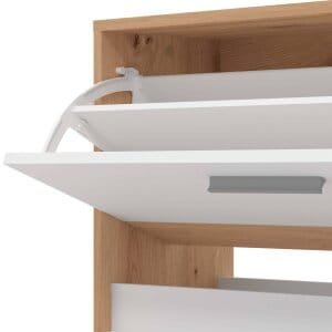 mobile ingresso appendiabiti moderno con specchio e scarpiera cm 91,6 x 28,1 x 202 h – WOODWAVE