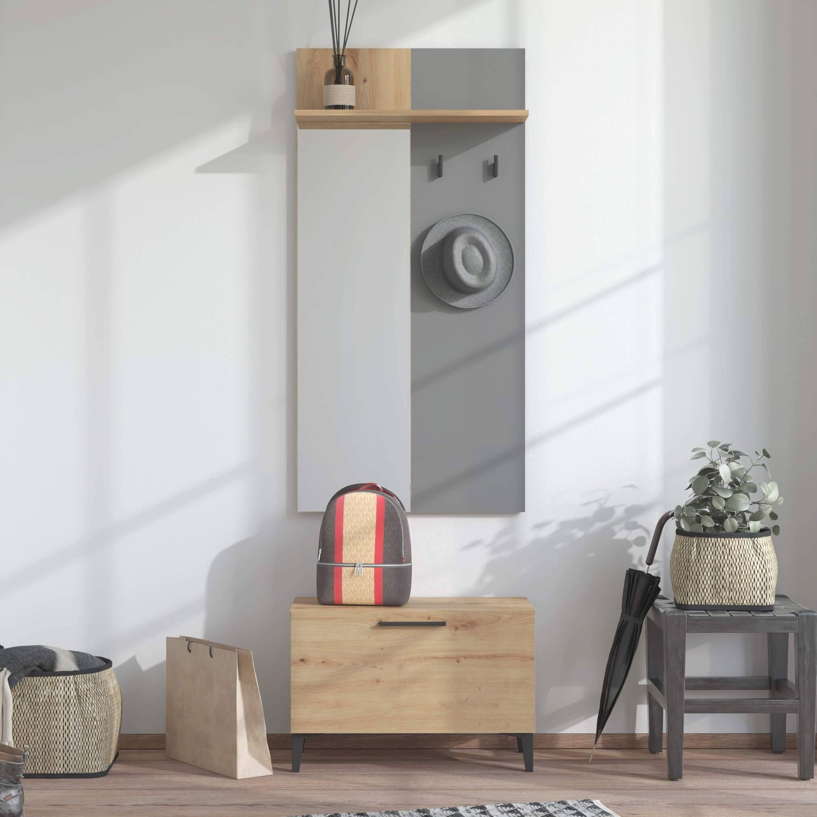 MS80126x_MS801258_5.jpeg set mobile ingresso appendiabiti con specchio e contenitore cm 67,4 x 34,8 x 200 h – WALLWAND