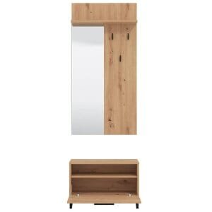 set mobile ingresso appendiabiti con specchio e contenitore cm 67,4 x 34,8 x 200 h – WALLWAND