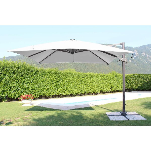 Ombrellone da Giardino decentrato con led 3×4 in alluminio,poliestere – RENO