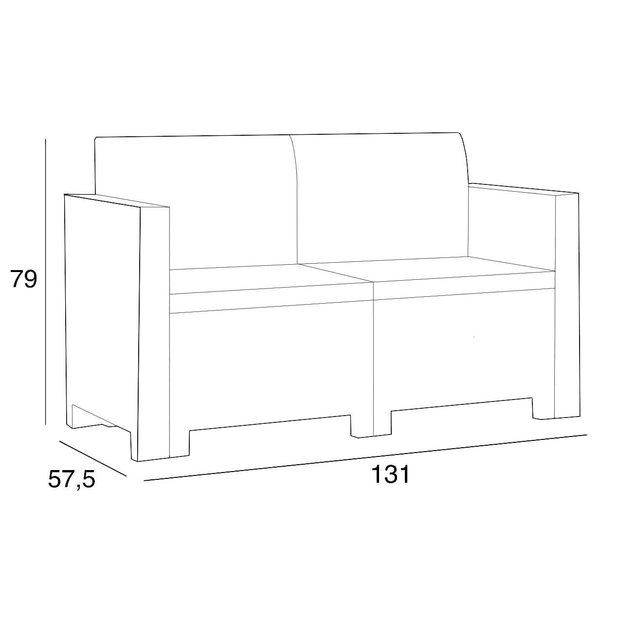 Salotto da Giardino 4 posti con Tavolino in Plastica – NEBRASKA