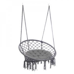 Sedia Sospesa Rotonda con cuscino in Metallo cm 80x80x120 – LORENNE