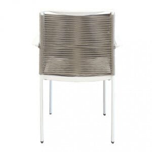 Poltrona da Giardino Impilabile in Alluminio,Corda cm 55x60x87 – WALTER