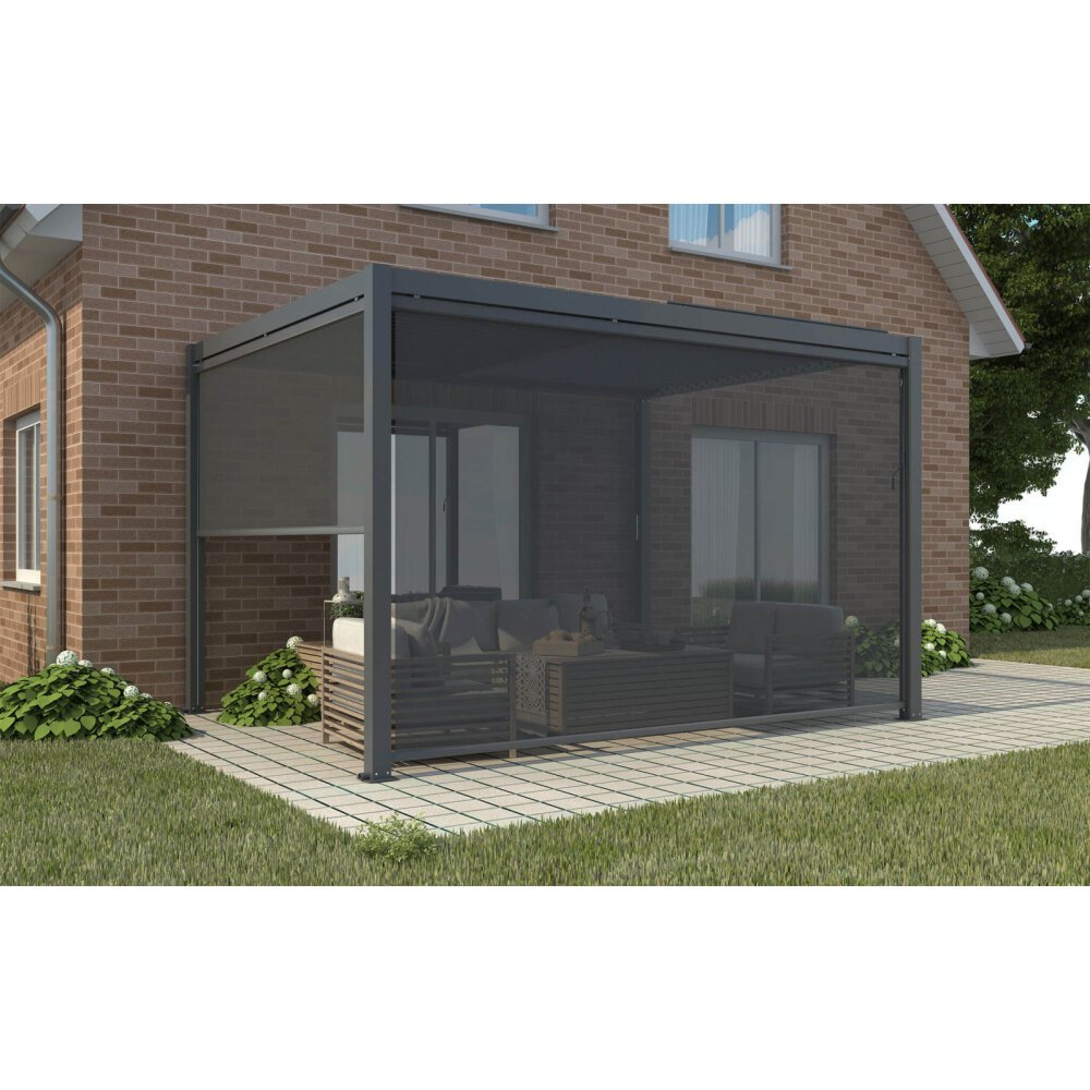 Parete laterale da 3 m per pergola in alluminio,textilene – JAMEY