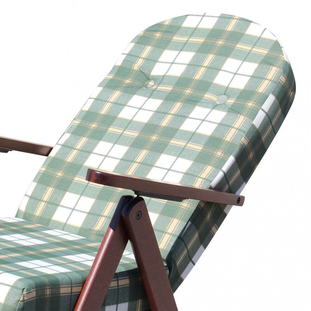 Poltrona Sdraio 4 posizioni con cuscino in Cotone,Legno cm 84x75x110 – PERCY