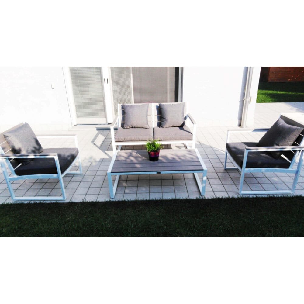 Salotto da Giardino 4 posti con cuscini in Alluminio,Polywood – ANTHONY