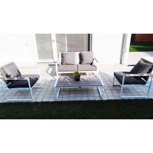 Salotto da Giardino 4 posti con cuscini in Alluminio,Polywood – ANTHONY