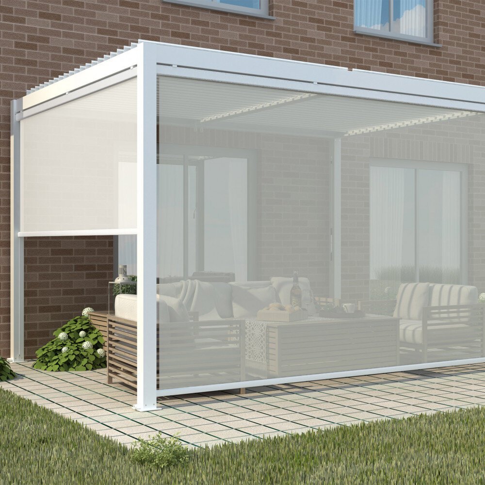 Parete laterale da 3 m per pergola in alluminio,textilene – JAMEY