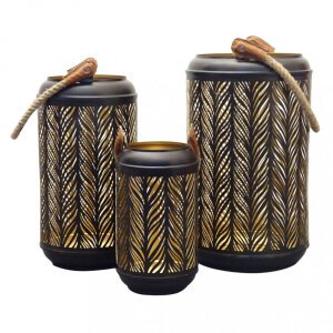 Set di 3 lanterne in Acciaio cm 42x42x25 – WILLY