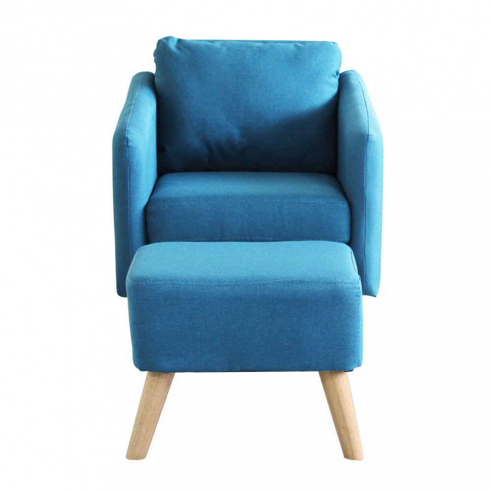 Poltrona con poggiapiedi in Tessuto cm 68x75x80 – JULIA