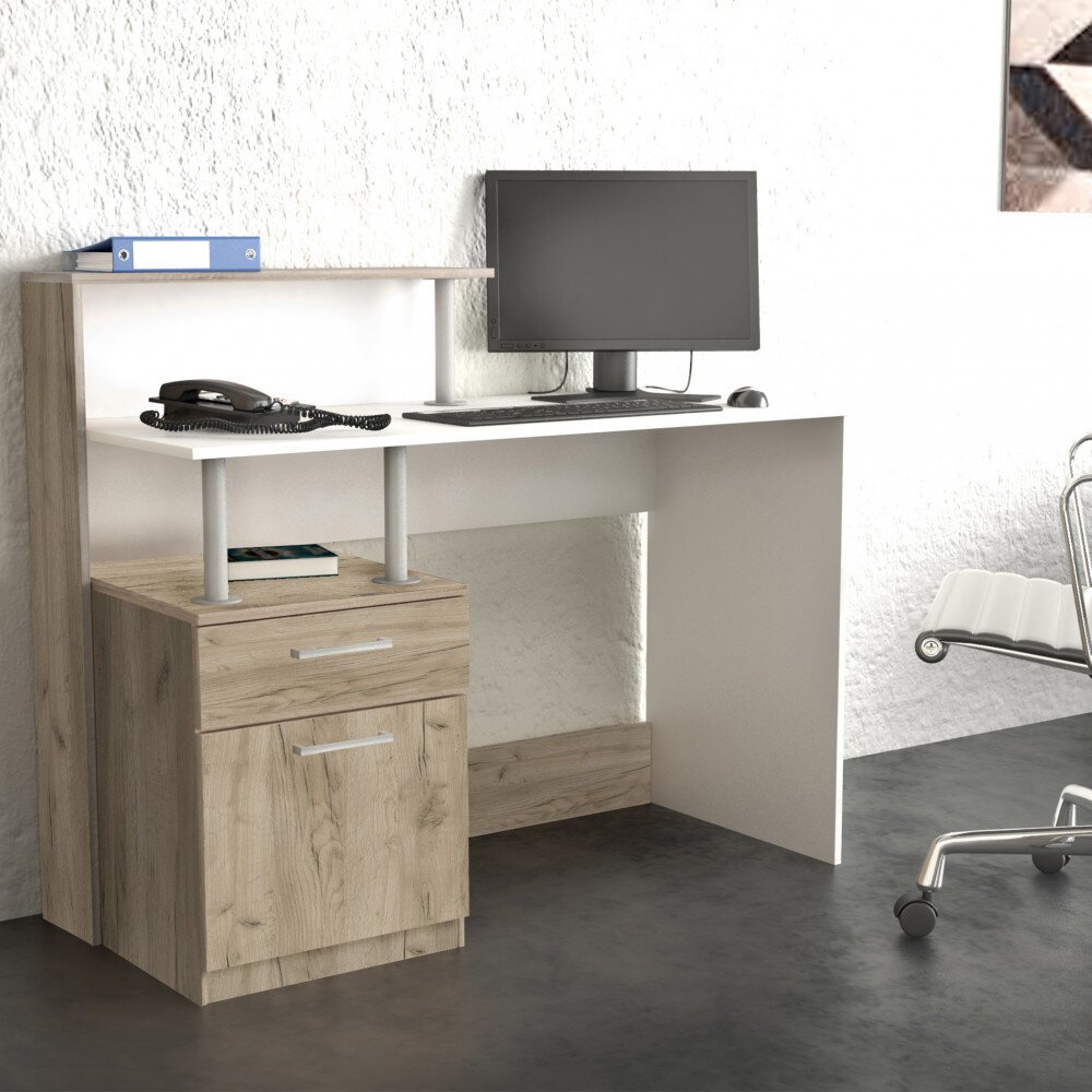Scrivania Moderna effetto Legno in Truciolare cm 121,5x52x95 – GIB