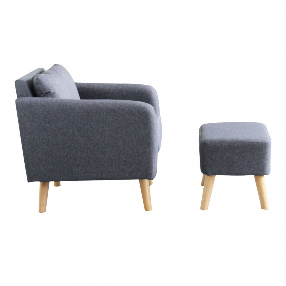 Poltrona con poggiapiedi in Tessuto cm 68x75x80 – JULIA
