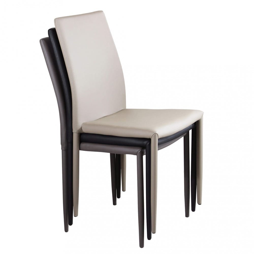 Sedia da Pranzo Moderna in Ecopelle,Acciaio cm 41x43x90 – RACHEL