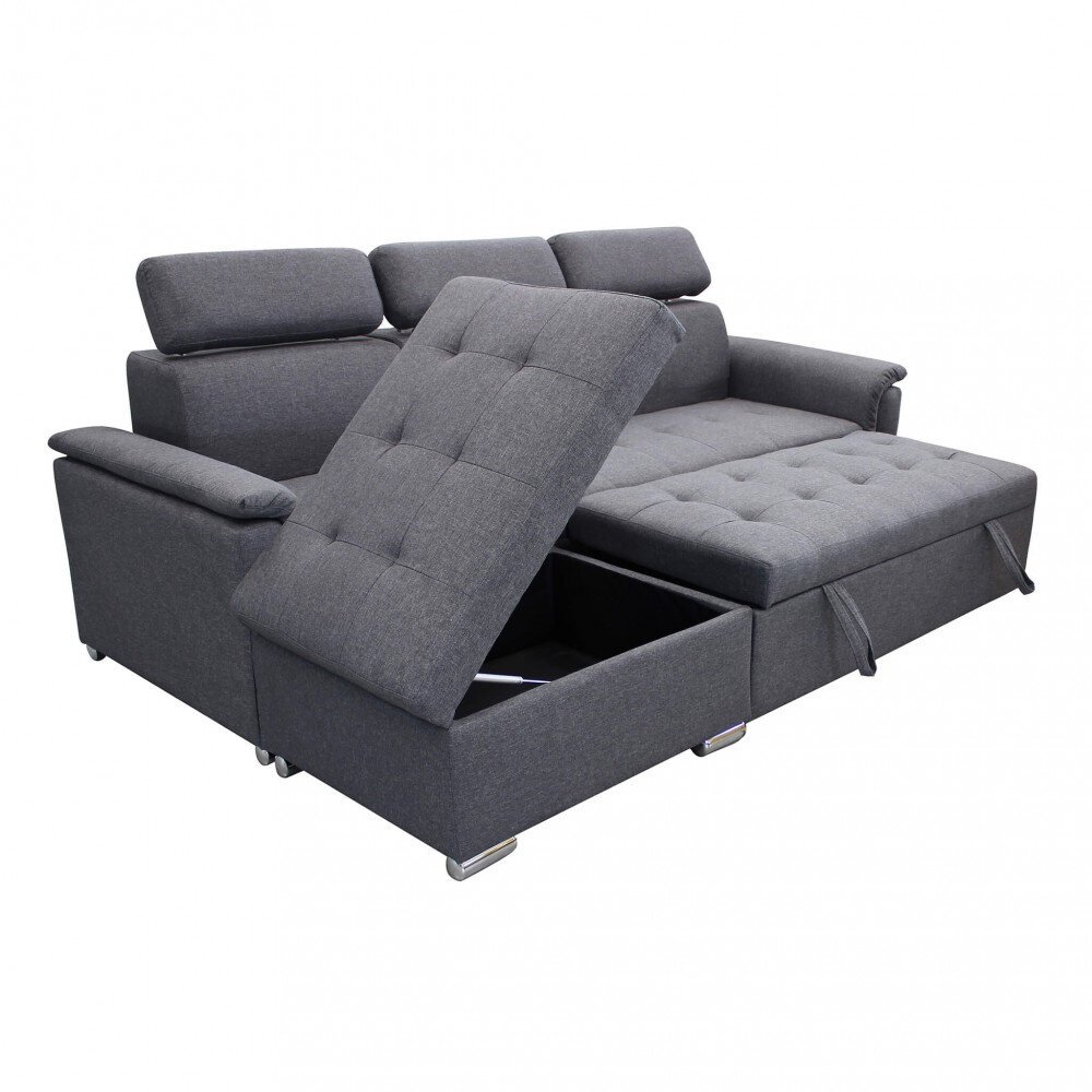 Divano Letto con penisola in Tessuto cm 234x148x84 – ALF