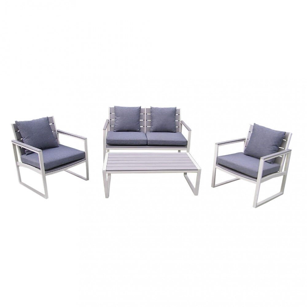 Salotto da Giardino 4 posti con cuscini in Alluminio,Polywood – ANTHONY