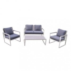 Salotto da Giardino 4 posti con cuscini in Alluminio,Polywood – ANTHONY