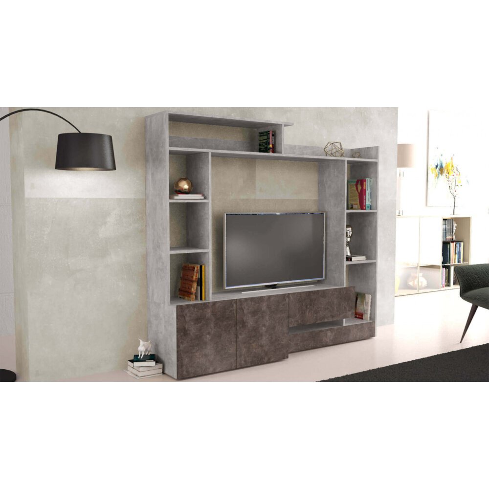 Parete Attrezzata per Soggiorno in Truciolare cm 180x40x165 – THEO