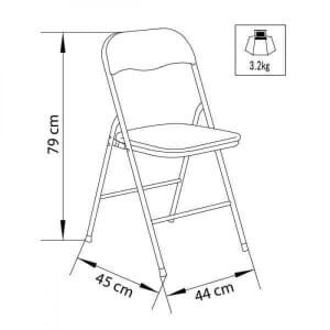 Sedia Pieghevole Salvaspazio in Acciaio,PVC cm 44x45x79 – SLIM