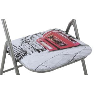 Sedia Pieghevole Salvaspazio in Acciaio,PVC cm 44x45x79 – SLIM