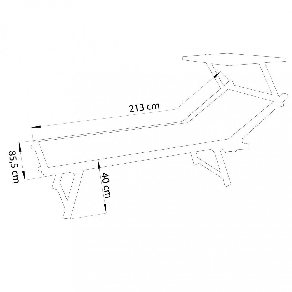 Lettino prendisole XL in Alluminio,Textilene cm 213x85x40 – KODY