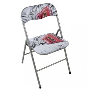 Sedia Pieghevole Salvaspazio in Acciaio,PVC cm 44x45x79 – SLIM