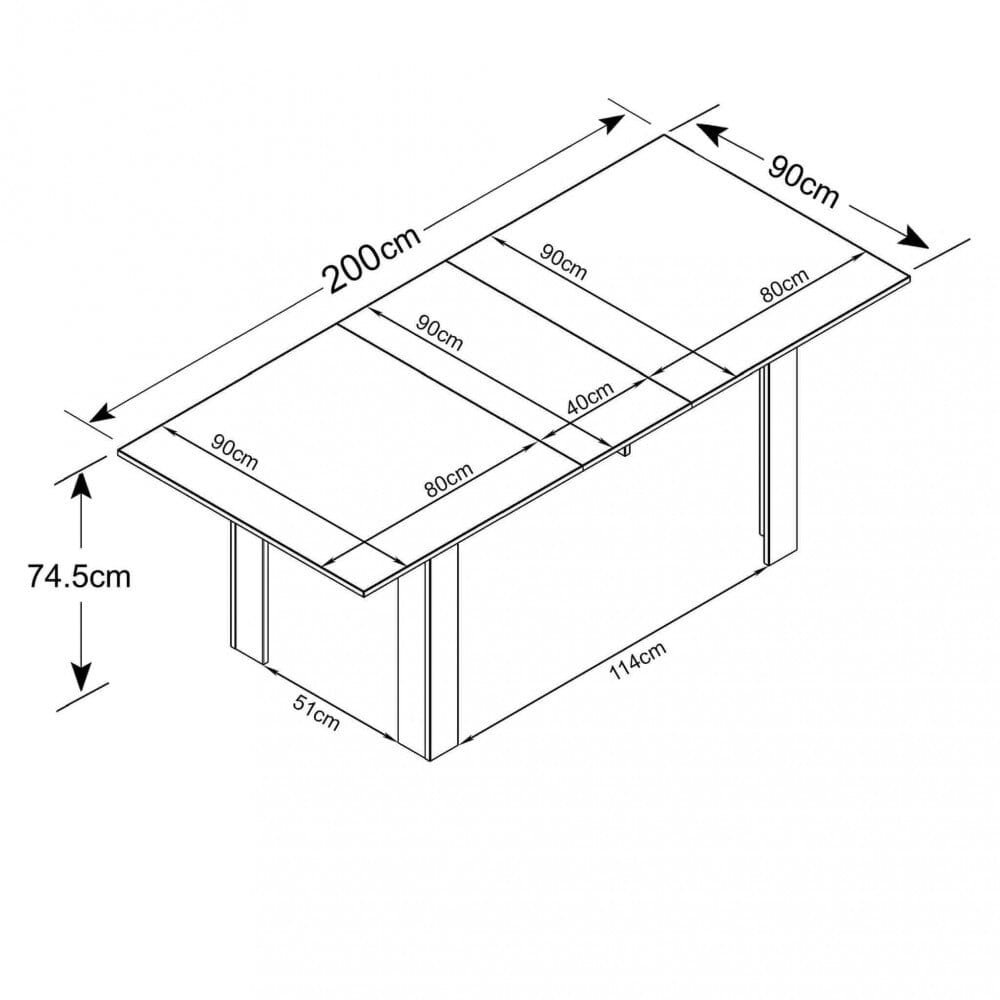 Tavolo da Pranzo Allungabile in Truciolare FSC cm 160-200×90 – ELI