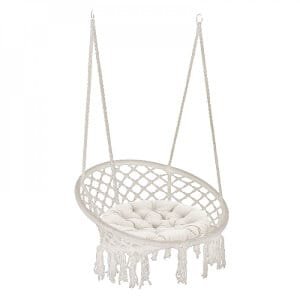 Sedia Sospesa Rotonda con cuscino in Metallo cm 80x80x120 – LORENNE