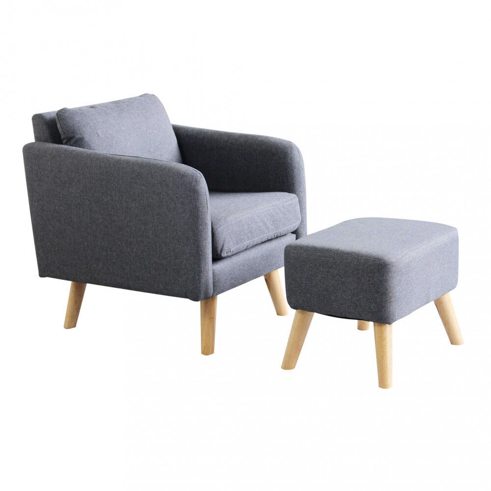 Poltrona con poggiapiedi in Tessuto cm 68x75x80 – JULIA