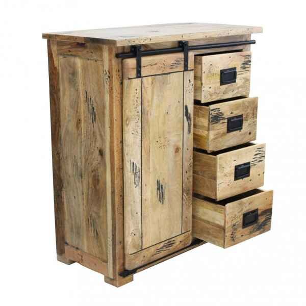 Cassettiera per soggiorno Industrial in Legno cm 90x45x100 – RICK