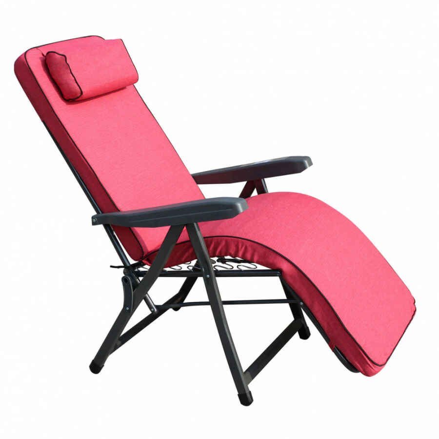 Poltrona Sdraio relax reclinabile in Tessuto,Acciaio cm 155x60x60 – MORTY