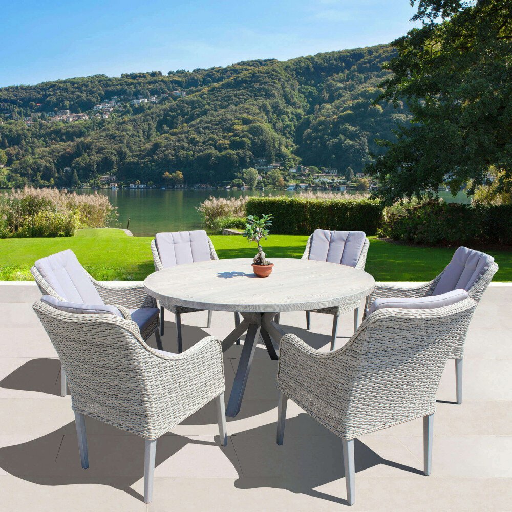 Poltrona da Giardino con cuscini in Wicker,Alluminio cm 58x60x88 – NED