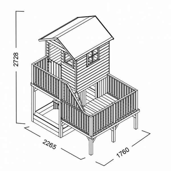 Casetta per bambini in Legno cm 176x176x273 – VERO