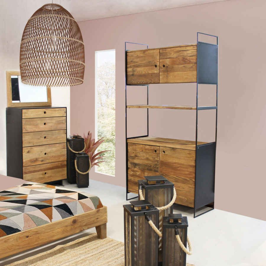 Credenza in Pino riciclato cm 99x40x190 – DARDEN