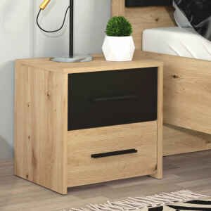 comodino due cassetti moderno minimal in legno cm 42 x 33,2 x 42,1 h – TIMBER