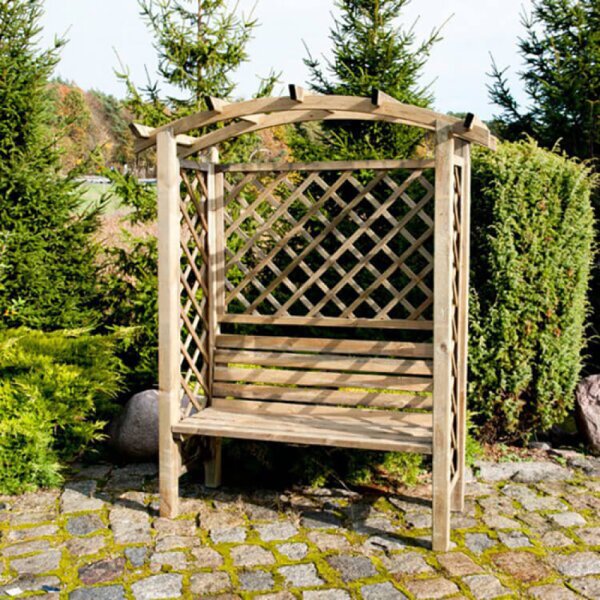 Pergola con panca da Giardino in Legno cm 160x190x70 – TRENTON