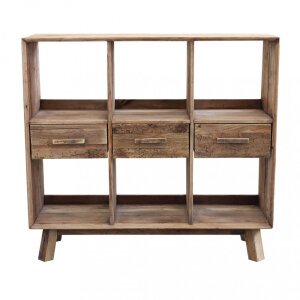 Libreria con 6 ripiani in Pino riciclato cm 120x40x110 – PINE