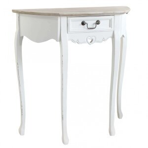 Mobiletto con 1 cassetto shabby chic in Legno cm 79x31x79 – EARNEST