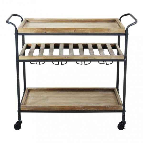 Carrello Portavivande con ruote in Metallo,Legno cm 88x43x77 – HERBIE