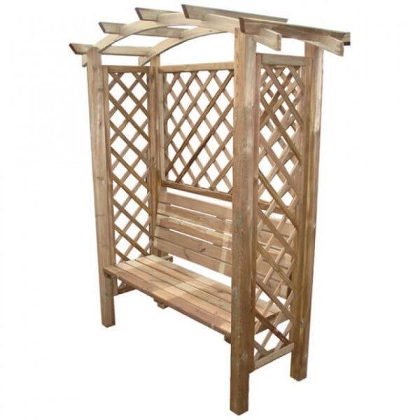 Pergola con panca da Giardino in Legno cm 160x190x70 – TRENTON